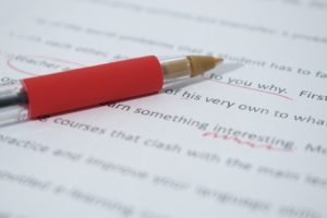 Photo of a manuscript being edited.